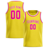 Custom Light Yellow & Pink Colors Design Sports Basketball Jersey