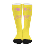 Custom Light Yellow Light Pink Knee-High Sock