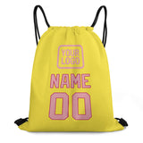 Custom Light Yellow Light Pink Drawstring Bag