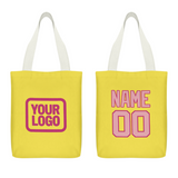 Custom Light Yellow Light Pink Canvas Tote Bag
