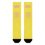 Custom Light Yellow Light Pink Knee-High Sock