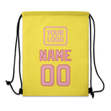 Custom Light Yellow Light Pink Drawstring Bag