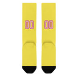 Custom Light Yellow Light Pink Knee-High Sock