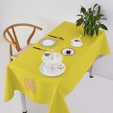 Custom Light Yellow Pink Square Table Cloth