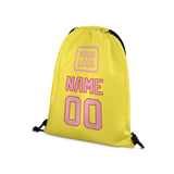 Custom Light Yellow Light Pink Drawstring Bag
