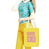 Custom Light Yellow Light Pink Canvas Tote Bag