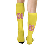 Custom Light Yellow Light Pink Knee-High Sock