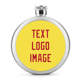 Custom Light Yellow Red Hip Flask