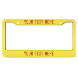 Custom Light Yellow Red License Plate Frame