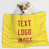 Custom Light Yellow Red Pet Blanket