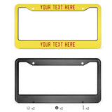 Custom Light Yellow Red License Plate Frame