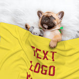 Custom Light Yellow Red Pet Blanket