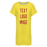 Custom Light Yellow Red Nachthemd