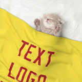 Custom Light Yellow Red Pet Blanket