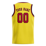 Custom Light Yellow & Red Colors Design Sports Basketball Jersey