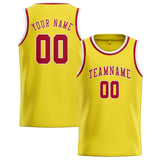 Custom Light Yellow & Red Colors Design Sports Basketball Jersey