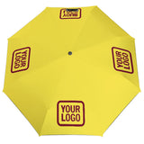 Custom Light Yellow Crimson Red Automatic Umbrella