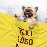 Custom Light Yellow Crimson Red Pet Blanket