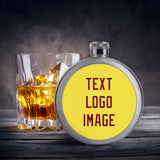 Custom Light Yellow Crimson Red Hip Flask