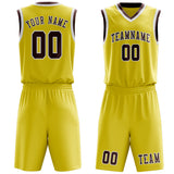 Custom Light Yellow Crimson Red Basketball Set