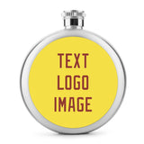 Custom Light Yellow Coral Red Hip Flask