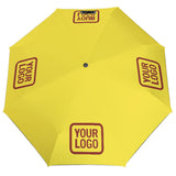 Custom Light Yellow Coral Red Automatic Umbrella