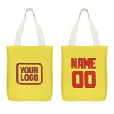 Custom Light Yellow Orange Red Canvas Tote Bag