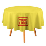 Custom Light Yellow Orange Red Round Table Cloth