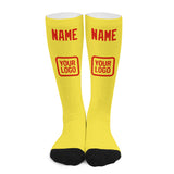 Custom Light Yellow Orange Red Knee-High Sock