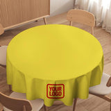 Custom Light Yellow Orange Red Round Table Cloth