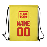 Custom Light Yellow Orange Red Drawstring Bag
