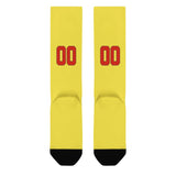 Custom Light Yellow Orange Red Knee-High Sock