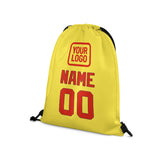 Custom Light Yellow Orange Red Drawstring Bag
