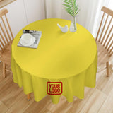 Custom Light Yellow Orange Red Round Table Cloth