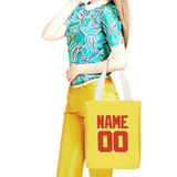Custom Light Yellow Orange Red Canvas Tote Bag