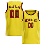 Custom Light Yellow & Coral Red Colors Design Sports Basketball Jersey