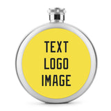 Custom Light Yellow Black Hip Flask