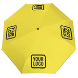 Custom Light Yellow Black Automatic Umbrella