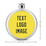 Custom Light Yellow Black Hip Flask