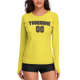 Custom Light Yellow Brown Women's Long-Sleeve Shirt