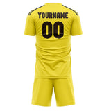Custom Light Yellow Brown Soccer Jersey