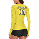 Custom Light Yellow Cream Women's Long-Sleeve Shirt