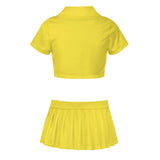 Custom Light Yellow Cream Cheerleading Uniform Set