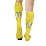Custom Light Yellow Cream Knee-High Sock