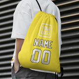 Custom Light Yellow Cream Drawstring Bag