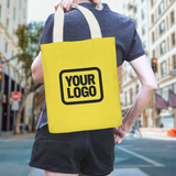 Custom Light Yellow Cream Canvas Tote Bag