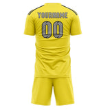 Custom Light Yellow Gray Soccer Jersey