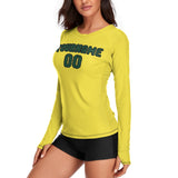 Custom Light Yellow Green Women's Long-Sleeve Shirt