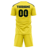 Custom Light Yellow Dark Green Soccer Jersey