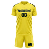 Custom Light Yellow Dark Green Soccer Jersey